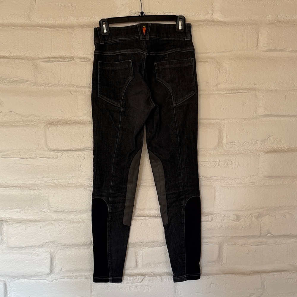 Women's Black Stretch Denim Equestrian Riding Breeches - Picture 5 of 9